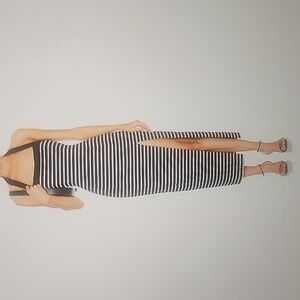 NICHOLAS JANE CONTRAST SQUARE NECK MIDI DRESS SIZE M